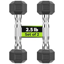 Hex Dumbbell Rubber Encased Strength Training Dumbbells, Hand Weight For Work...