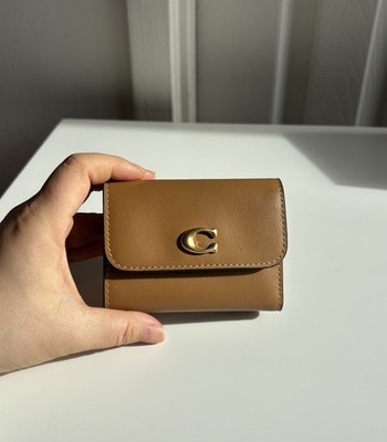 NWT Coach Essential Card Holder Wallet Brass/Honey Brown CZ111 | eBay