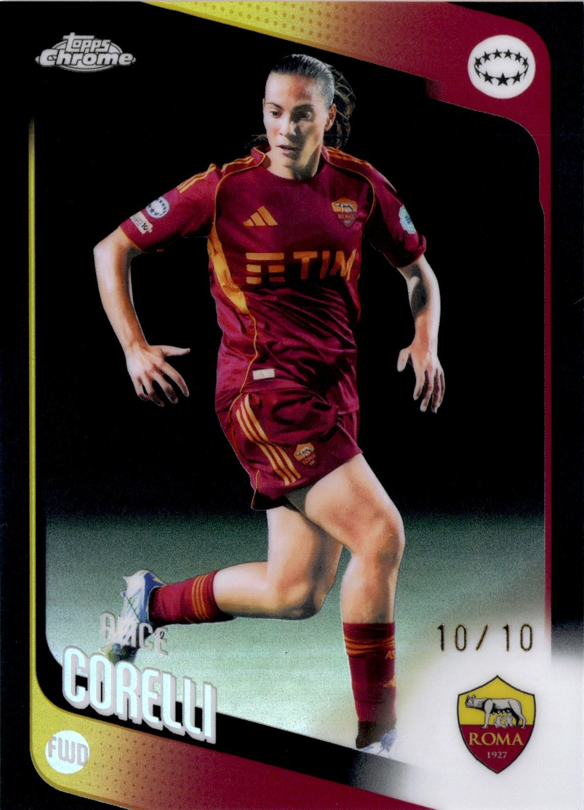 Alice Corelli 2025-26 Topps Chrome Women's Black Refractor #85 AS Roma #10/10