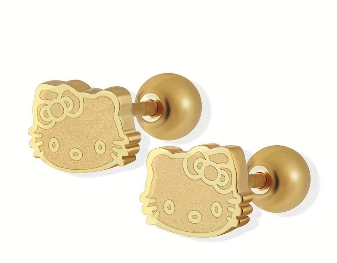 Orecchini Hello Kitty placcati in argento e oro foto 5