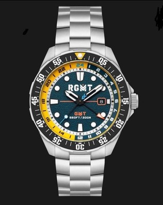 RGMT Continental GMT Stain Steel Multi-Colored Dial Swiss Quartz Watch RG 8059