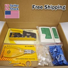 RJ45 Crimping Tool Kit, Ethernet Pass through Crimper, Network Cat5e Cat5 Cat6