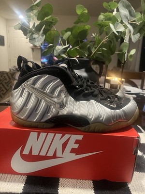 Nike Air Foamposite Pro Men's Mid Top Lace Up Basketball Sneakers Silver Black
