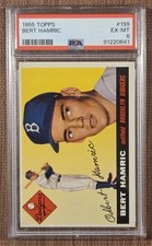 1955 Topps #199 Bert Hamric Brooklyn Dodgers Rookie Baseball Card PSA 6 EX/MT RC. rookie card picture