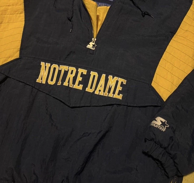 Chaqueta Pullover Vintage Fighting Irish Notre Dame Starter Foto 3 de 4
