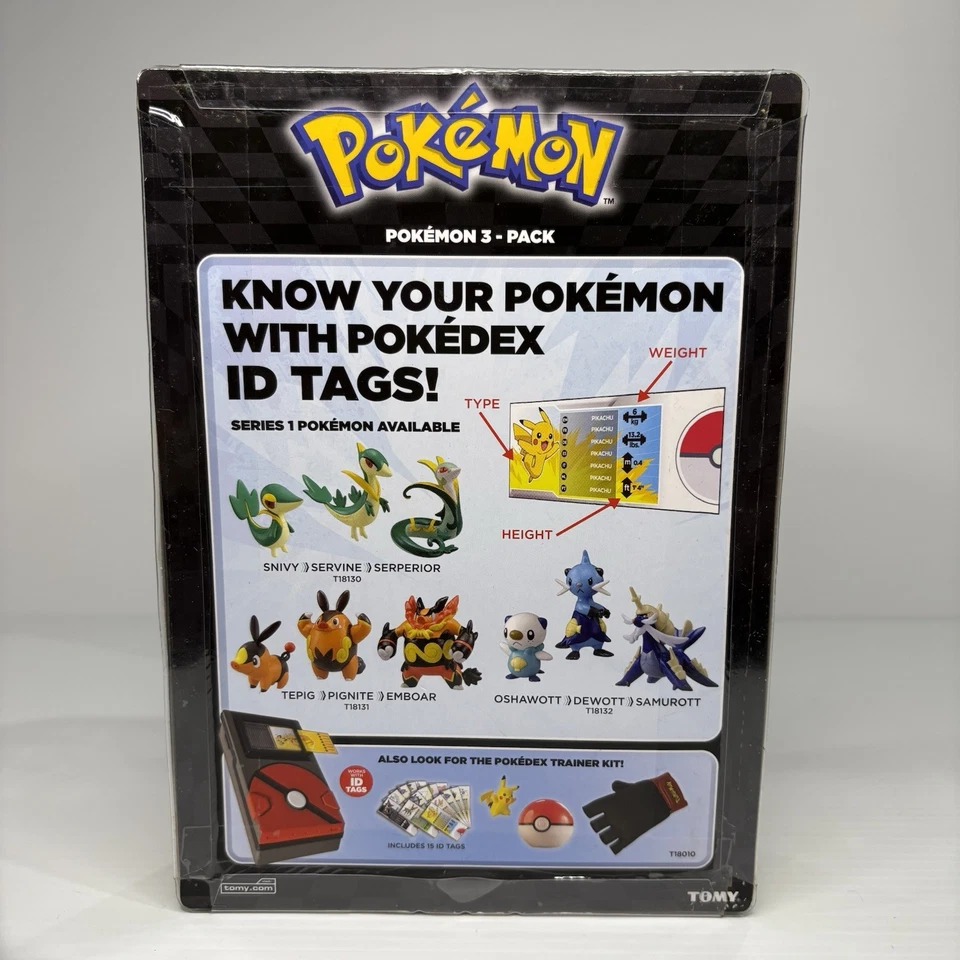 Pokemon Evolution Paquete de 3 figuras de Emboar Tepig Pignite y 3 etiquetas de identificación de Pokedex TOMY Foto 3 de 4