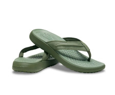 CROCS Men's YUKON VISTA II LiteRide Flip Flop Sandal, Army Green, Size 11 - New