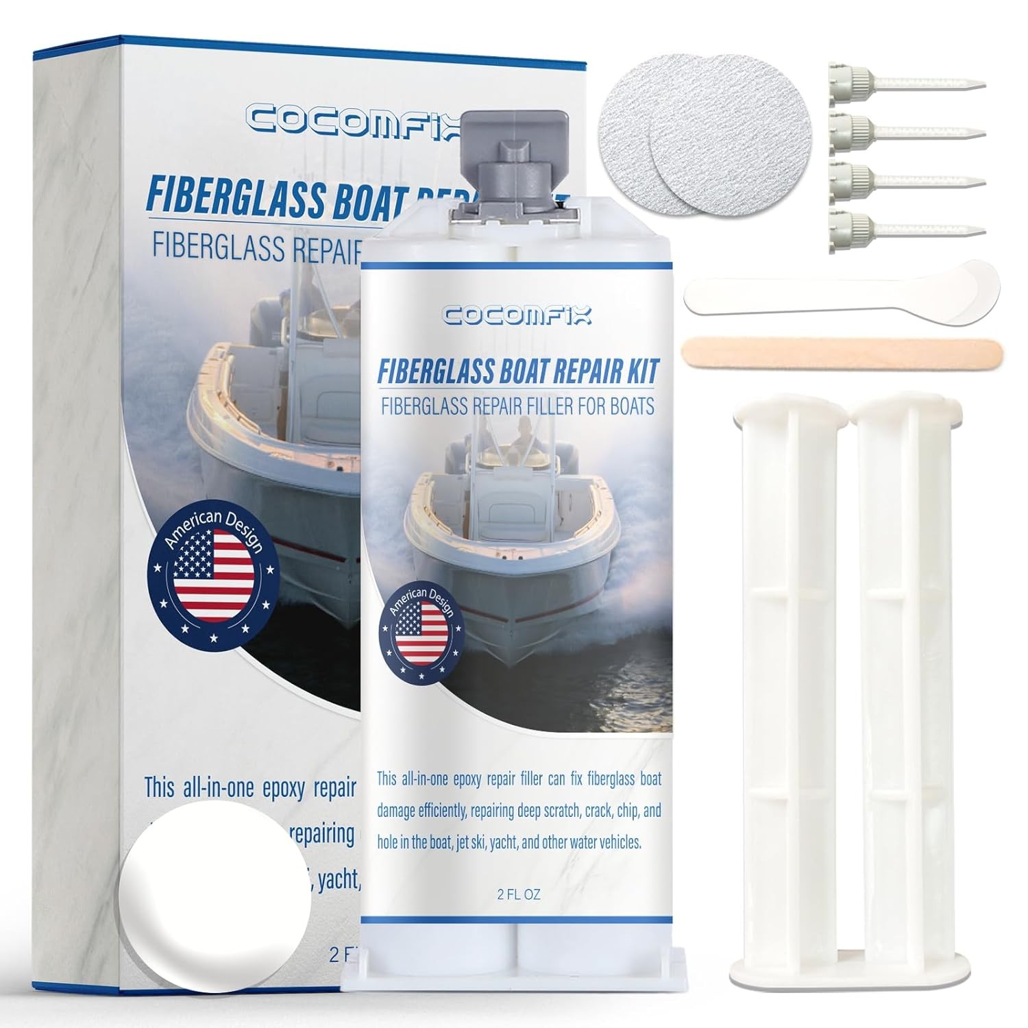 **White Marine Fiberglass & Gel Coat Boat Repair Kit**  