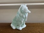 VINTAGE MOSSER GLASS COLLIE DOG FIGURINE AQUA GREEN OPALESCENT SLAG 3" — photo 7