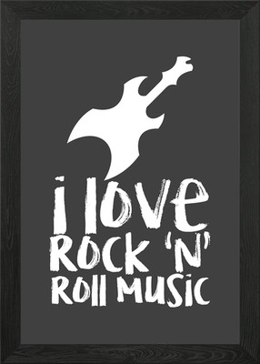 I Love Rock n Roll Gerahmtes Wandbild Poster Leinwanddruck Bild
