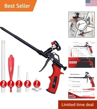 Heavy Duty Luft Foam Insulation Applicator - Ergonomic Design with 9 Extenders