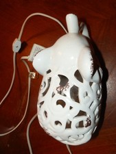 White Ceramic Elephant Night Light With Trunk Up For Good Luck