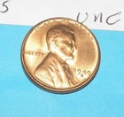 1949 S       LINCOLN WHEAT CENT   CHOICE RED UNCIRCULATED  #5