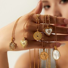 Women's Necklace Stainless Steel Pendant Necklace Chain Necklaces Layering