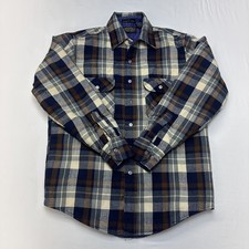 Vintage Sawtooth Outdoors Quilted Flannel Shirt Jacket Shacket Mens Medium