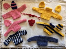 Barbie Kleidung, Vintage 70er, Handarbeit, Strick, Pullover, Mützen, HäkelBikini