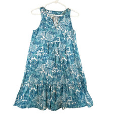 LILLY PULITZER LINDY Dress in Amalfi Blue Sunny State Of Mind Cotton Size XS