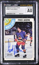 Fred Freddy Ahern Signed 1978-79 OPC Card #386 North Stars CGC AU JSA Auto