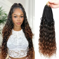 Eacia Goddess Braids Crochet Hair 18 Inch 7 Packs Pre Looped Goddess Braid