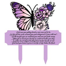 Guiqulai Memorial Stakes Grave Decorations for Cemetery, Butterfly Memorial G...