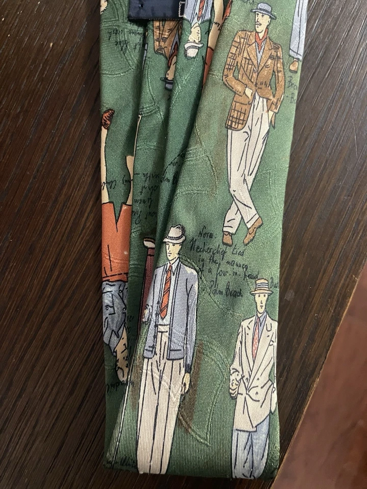 Polo Ralph Lauren Hecho a Mano en EE. UU. Vintage Ropa de Hombre Estampado Corbata de Seda Foto 3 de 4