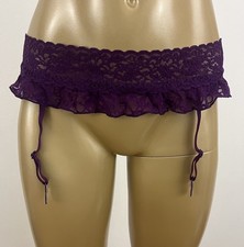 Victoria's Secret Women's M/L Purple Lace Garter Belt NWT