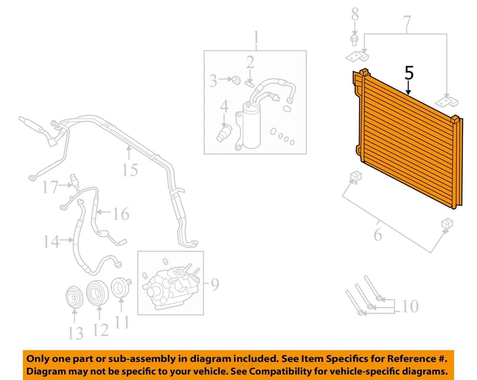 Ford Econoline E150 E250 2007-2014 condensador de aire acondicionado 150 k millas OEM LKQ Foto 4 de 4