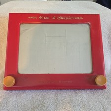 Vintage Original Magic Etch A Sketch Screen Red by Ohio Art World of Toys 505