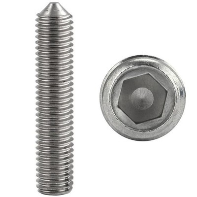 Gewindestifte M3 Edelstahl A2 V2A DIN 914 Spitze Innensechskant Madenschrauben