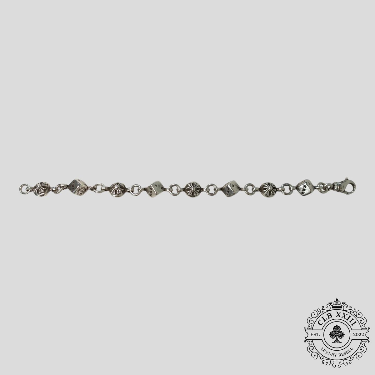 Chrome Hearts Dice and Crossball Bracelet in Silver | eBay