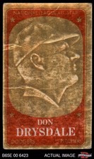 1965 Topps Embossed #15  Don Drysdale  Dodgers HOF 1 - POOR