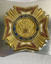 Vintage VFW Belt Buckle Veterans of Foreign Wars Large 4.5 x 2.75