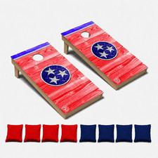 Tennessee State Flag Premium CORNHOLE BEANBAG TOSS GAME Set with Tossing Bags