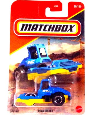 Matchbox Road Roller 1:64 Die-Cast   Basic Series #29/125 Blue Yellow