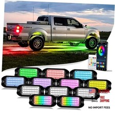 Multicolor RGB Chasing LED Rock Light Kits,324 LEDs rgb rock lights pack 12