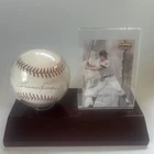 Harmon Killebrew Autographed Baseball JSA COA with baseball card and stand.