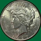 1927-S Peace Dollar Choice Almost Uncirculated AU+ Coin #42052