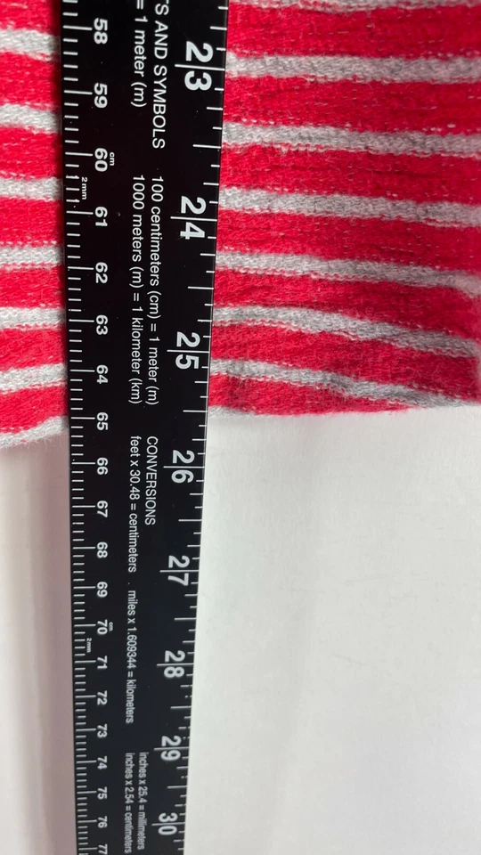 Sudadera Lands End para mujer cuello redondo manga larga rayas rojo gris talla XL 18. Foto 2 de 4