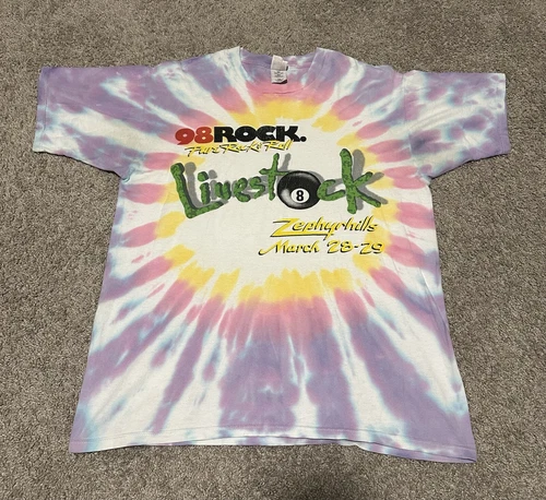 Rock And Roll Livestock Concert T Shirt Size Xl 1990s vintage concert t-shirt, vintage, size XL, single stitch, B+ condition