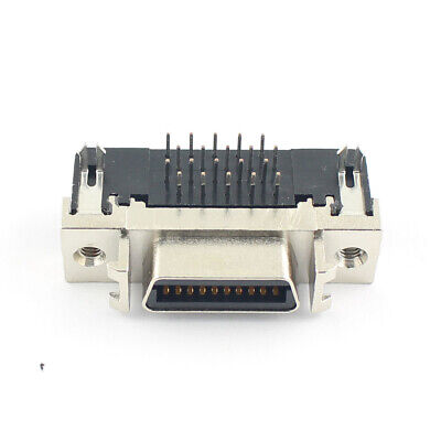 2Pcs SCSI Female 20 Pin CN Type Straight DIP Connector Adapter