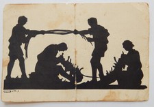 HASHOMER HATZIR WARSAW POLAND JEWISH POSTCARD NAHUM  SILHOUETTE JUDAICA 1930'S