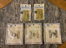 5 Vintage Belt Buckles E Z BUCKLES Womens Metal Silver Gold 1960s Retro NEW
