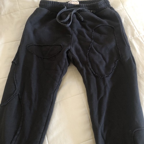 Reputation Studios Mens Street Wear Sz S Tall Jogger Pants Black With Patchwork - 第 3/9 張圖片