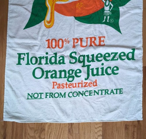 Vintage Tropicana Orange Juice Beach Towel - 28 x 58 Inches - Picture 4 of 6