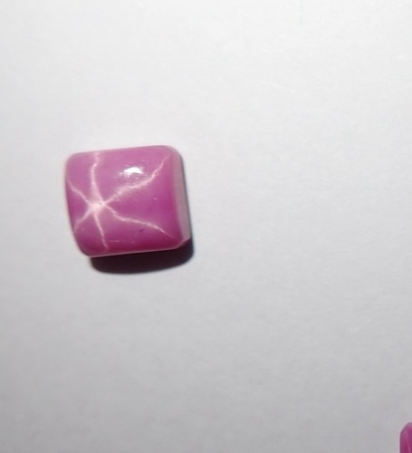 Opaque Star Ruby Square 5x5 mm Cabochon sharp cornered Lab-created 2 pcs Lot - Picture 4 of 12