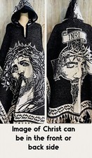 Mexican Double Sided PONCHO Christ INRI Poncho Mexicano Cristo Con INRI