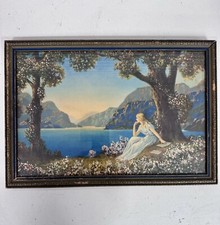 Antique Girl By Lake Daydreaming Maxfield Parrish Style R A Fox 20's Art Deco