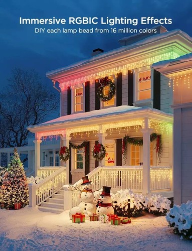 Govee Luci di Ghiaccio, 10M Luci RGBIC da Esterno, 400 LED Smart LED Natale con - Foto 3 di 10