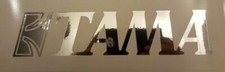 Tama Drums logo 9" X 2" CHROME logo DIE CUT sticker decal for bass drum  