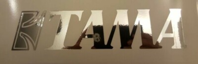 Tama Drums logo 9'' X 2'' CHROME logo DIE CUT sticker decal for bass drum  